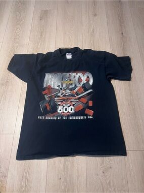 Gildan Black Indy 500 Graphic Tee with Red and White Accents